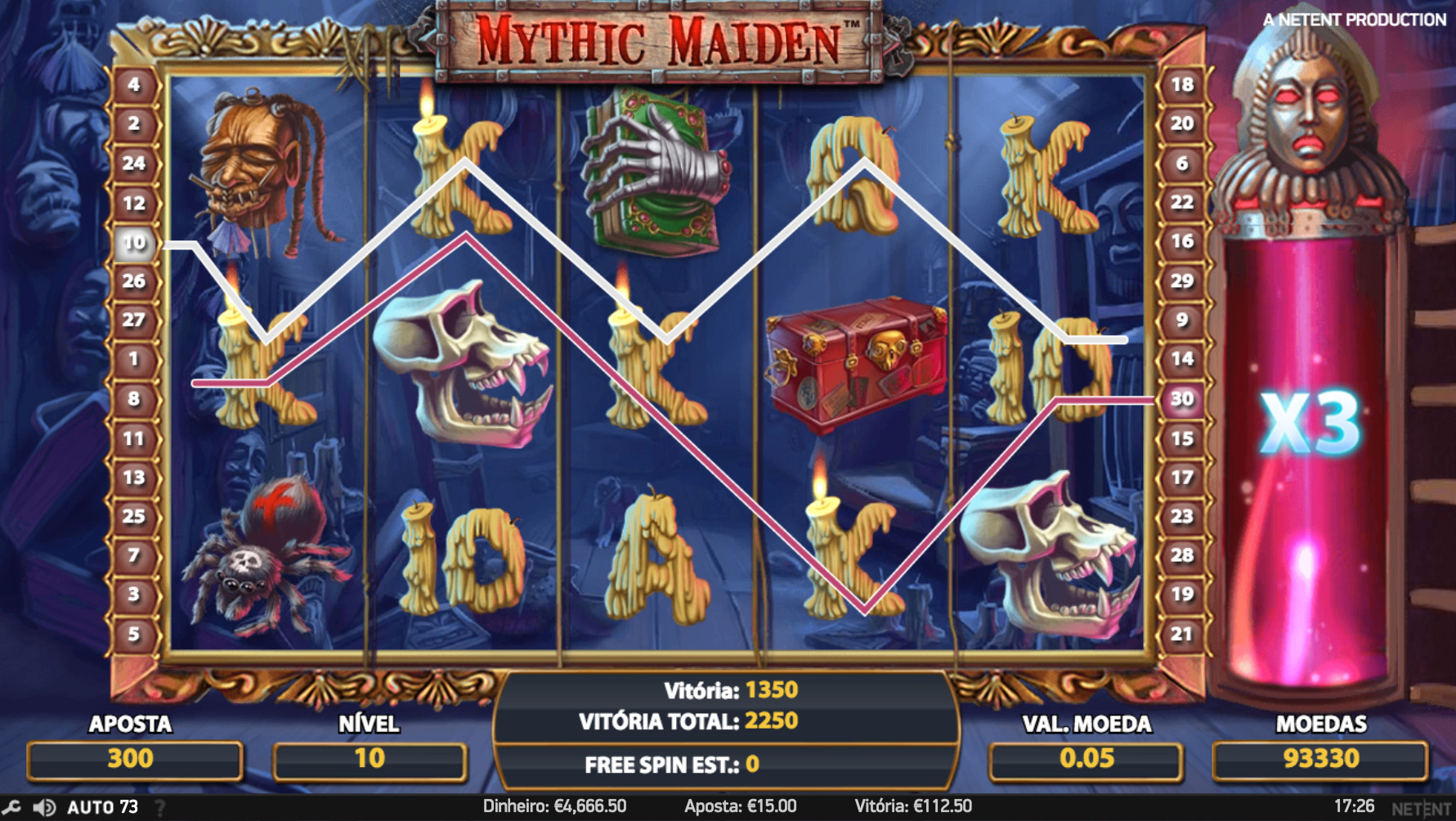 Landbaserade casino Mythic Maiden päivittäin